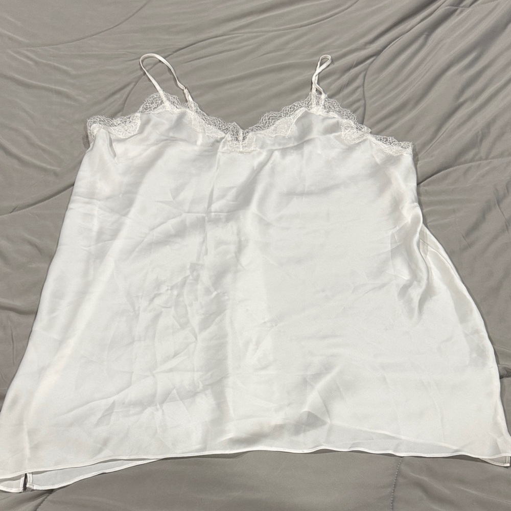 Victoria’s Secret White Lace Trim Satin Nightgown